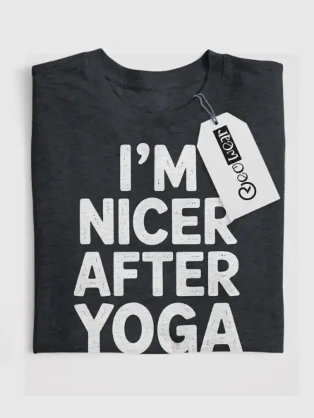 Nicer After Yoga Shirt – Funny Minimalist Self-Care Tee - Image 4