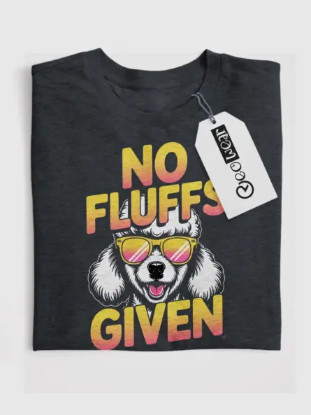 No Fluffs Given Poodle Shirt Bold and Funny Dog Mom Tee - Image 4