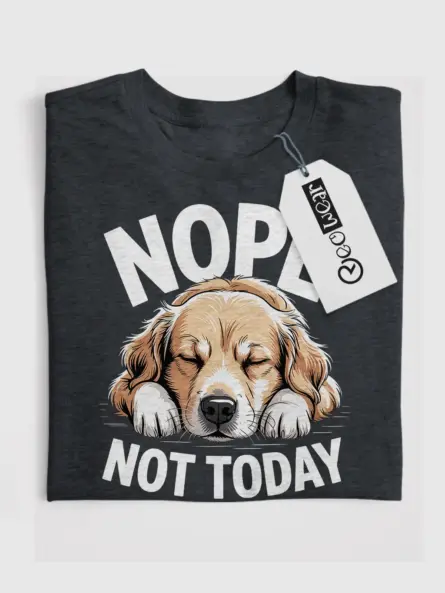 Nope Not Today Dog Shirt – Funny Lazy Golden Retriever Tee - Image 4