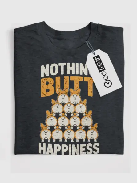 Nothing Butt Happiness Shirt – Vintage Funny Corgi Meme Tee - Image 4