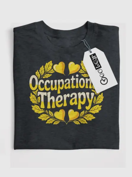 Dark Heather shirt flat lay – OT student graphic tee – occupational therapy student shirt