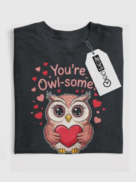 You're Owl-Some – Cute Owl-Some Valentine T-Shirt for Animal Lovers - Image 4