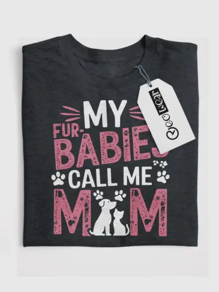 Adorable Pet Mom T Shirt – My Fur Babies Call Me Mom Tee - Image 4