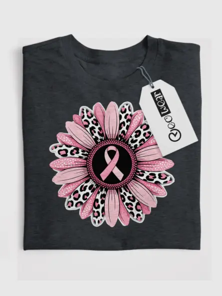 Pink Sunflower Breast Cancer Shirt – Stunning Floral Awareness Tee - Image 4
