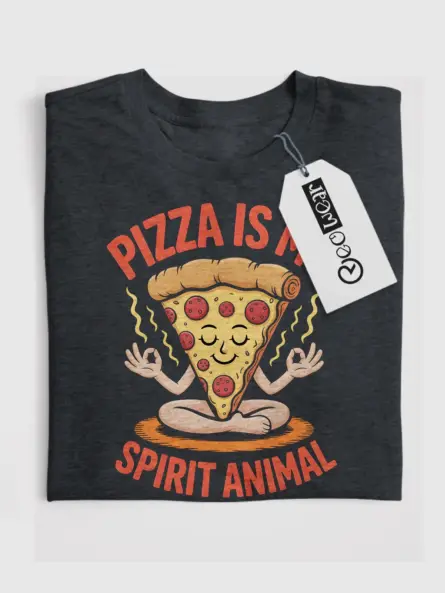 Funny Pizza Is My Spirit Animal Shirt – Quirky Zen Tee for Foodies - Image 4