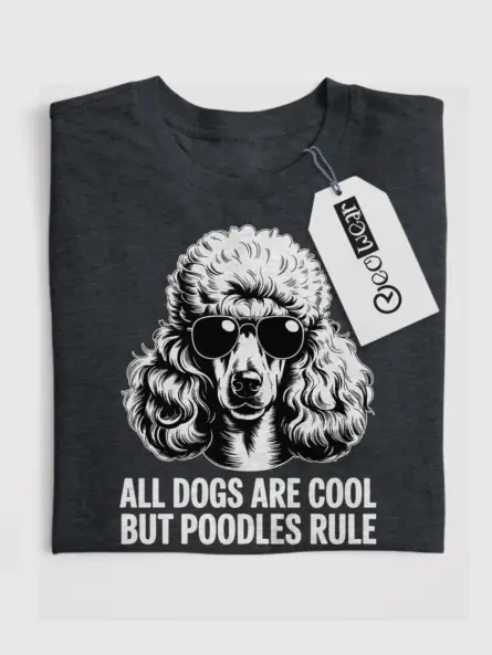 Bold Poodle Sunglasses Shirt – Funny Dog Lover Graphic Tee - Image 4