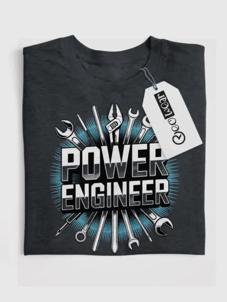 Power Engineer T-Shirt with Metallic Tools Graphic - Image 4
