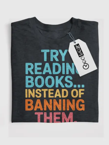 Read Banned Books Shirt – Bold Advocacy Tee for Librarians & Teachers - Image 4
