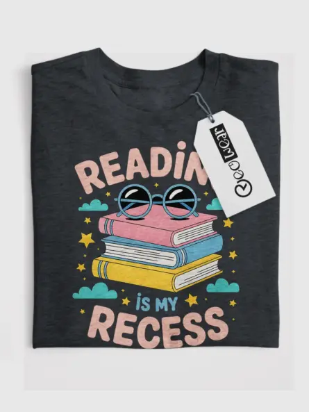 Reading T Shirt – Fun Reading Is My Recess Tee for Kids and Teachers - Image 4