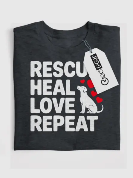 Rescue Love Repeat Shirt – Uplifting Dog Rescue Volunteer Tee - Image 10