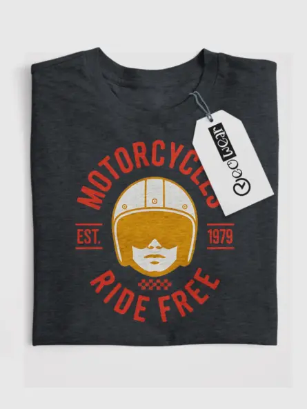 Ride Free T-Shirt – Vintage Motorcycle Helmet Graphic Tee - Image 4