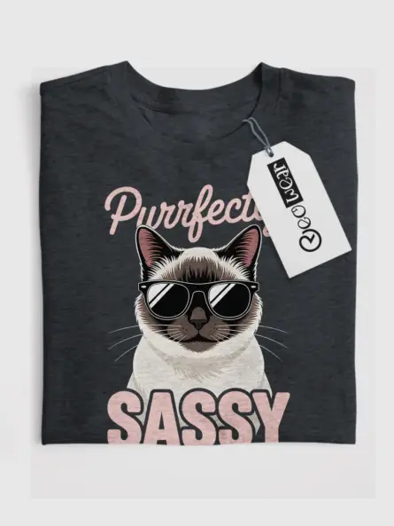 Purrfectly Sassy Cat T-Shirt for Pet Moms – Cool Siamese Tee - Image 4