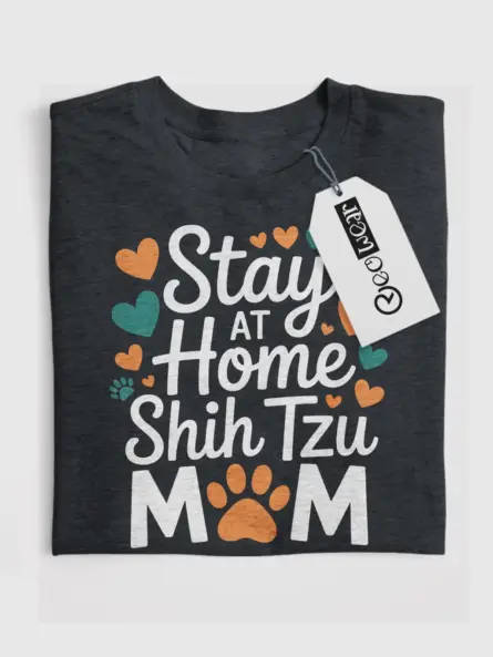 Stay at Home Dog Mom Shirt – Cute Shih Tzu Gift Tee for Pet Lovers - Image 4