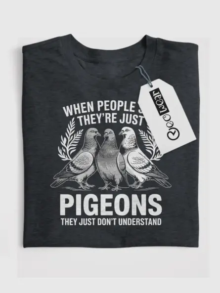 Stylized Pigeon Graphic T-Shirt for Birdwatchers and Urban Wildlife Fans - Image 4