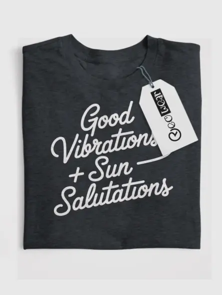 Sun Salutation T-Shirt – Good Vibrations Minimalist Yoga Tee - Image 4