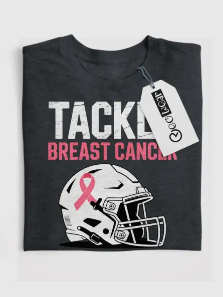 Tackle Breast Cancer Shirt – Bold Vintage Football Power Tee - Image 4