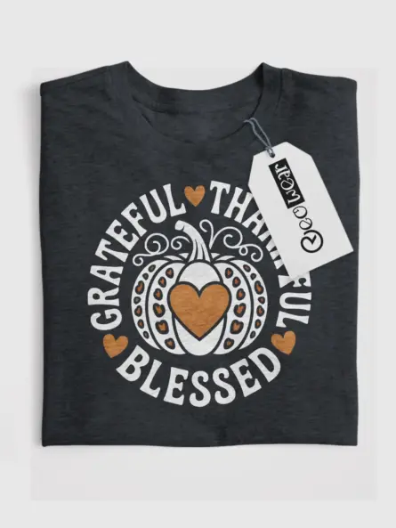 Thankful Grateful Blessed Shirt – Faith-Based Fall Fashion Tee - Image 4