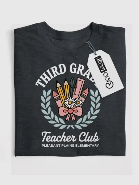 Third Grade Teacher Shirt – Vintage School Club Spirit Tee - Image 4