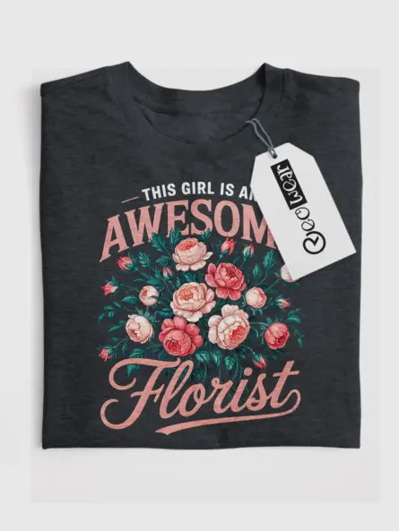 Bold Awesome Florist T-Shirt for Women - Image 4