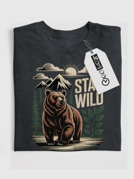 Vintage Bear Stay Wild T-Shirt - Image 4