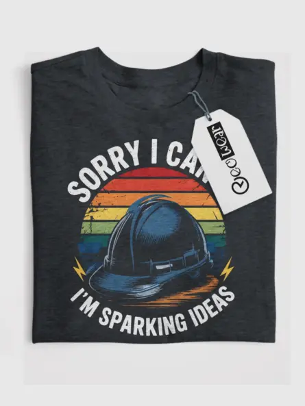 Vintage Electrician Hard Hat T-Shirt - Image 4