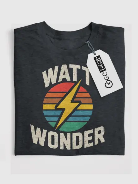 WATT WONDER Vintage Electrician T-Shirt - Image 4