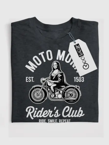Vintage Motorcycle T-Shirt – Artistic Mona Moto Club Tee - Image 4