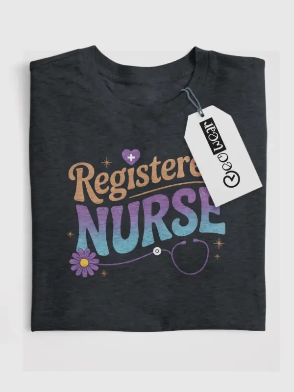 front view dark heather registered nurse shirt vintage registered nurse shirt