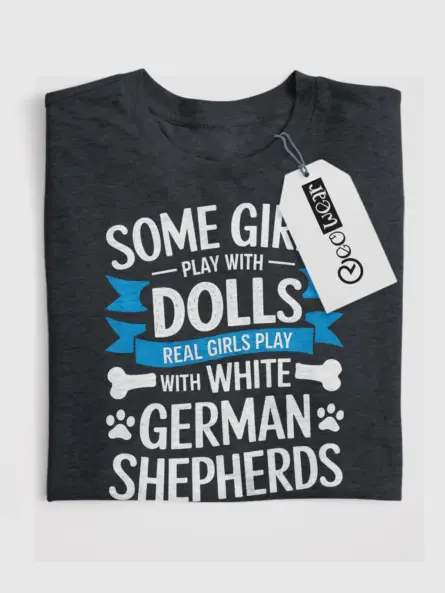 White German Shepherd Shirt for Women – Real Girls Play Tee - Image 4