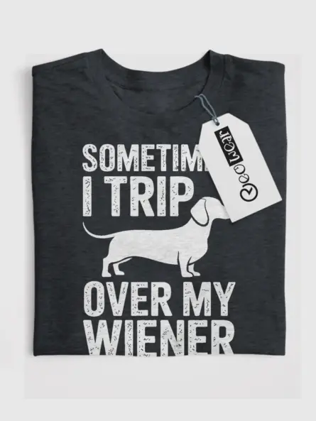 Hilarious Wiener Dog Shirt – Sometimes I Trip Over My Wiener - Image 4