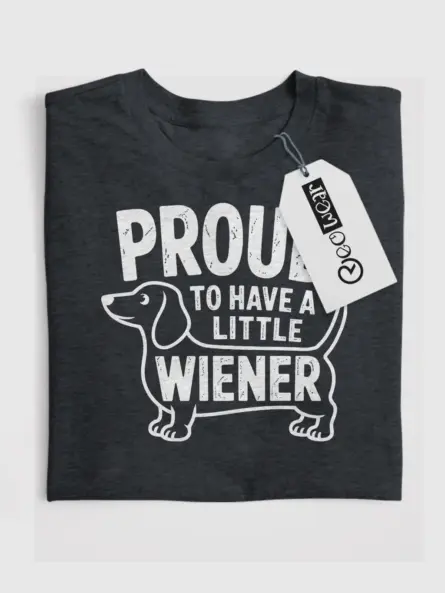 Vintage Wiener Dog Shirt – Proud to Have a Little Wiener Tee - Image 4