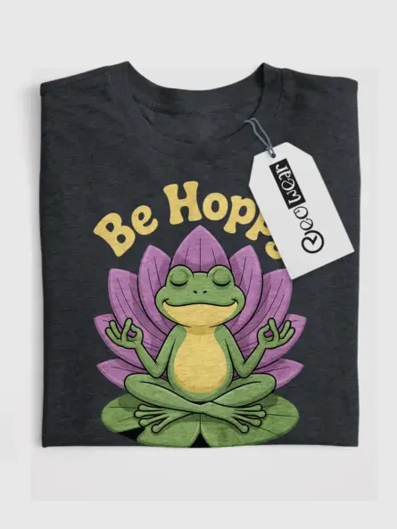 Be Hoppy Yoga Frog T Shirt – Whimsical Zen Gift for Mindful Souls - Image 4