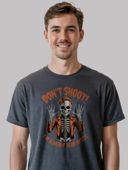 Dark Heather – Vintage Mental Health Tee – don't shoot I'm already dead inside t-shirt