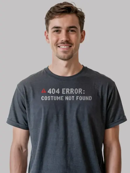 dark heather 404 Error Costume Not Found t-shirt tech style