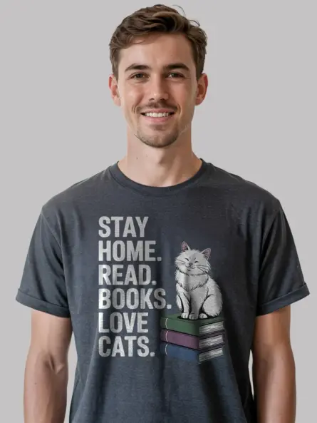cats books t-shirt