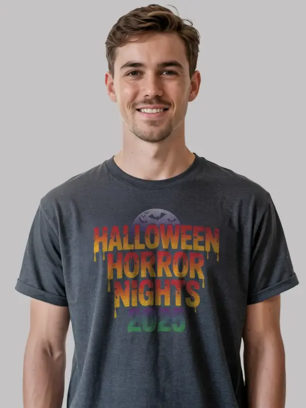 dark heather image for sizing — spooky season halloween horror nights t-shirt