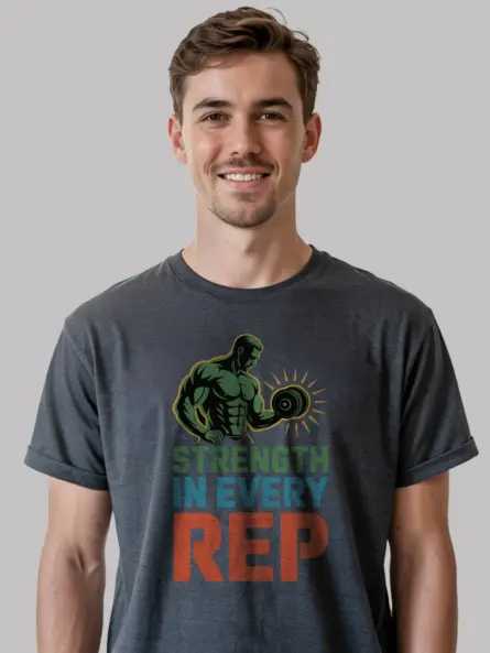Powerful Motivational Gym Shirt – Strength in Every Rep Tee for Lifters - Image 6