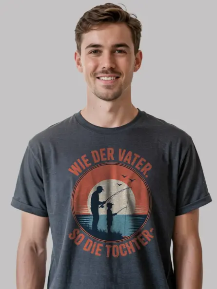 dark heather Shirt Front – Wie der Vater So die Tochter – Vater Tochter Shirt