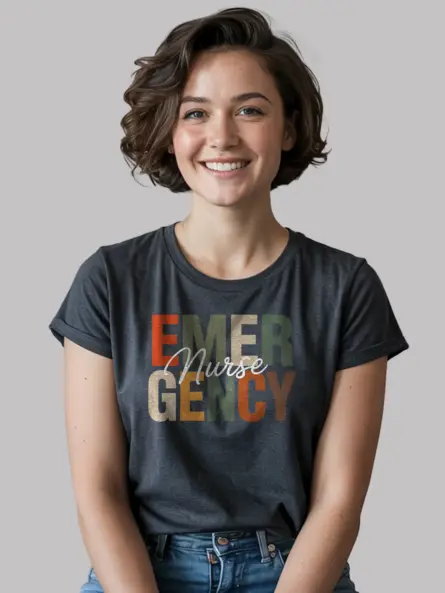 dark heather emergency nurse shirt