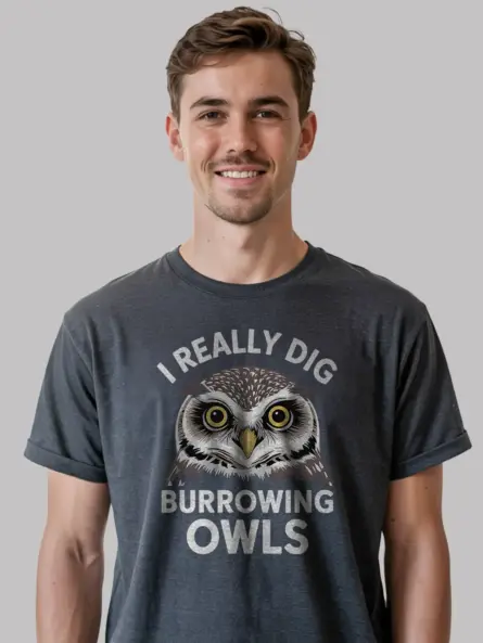 Burrowing Owl T-Shirt for Bird Lovers – I Really Dig Owls Tee - Image 6