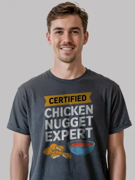 Certified Chicken Nugget Shirt – Funny Foodie Power Tee - Image 6