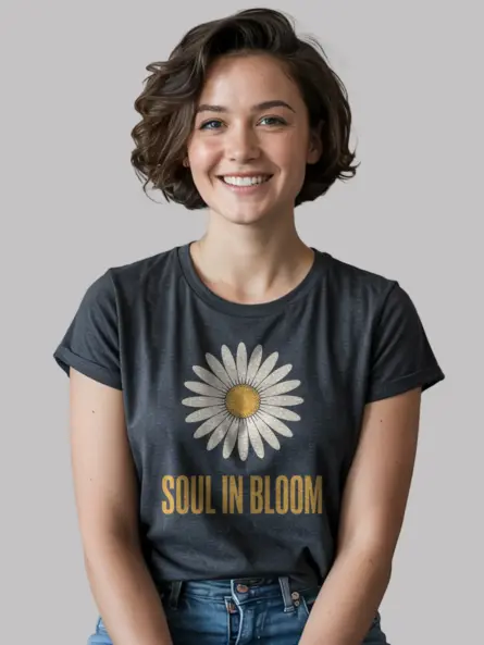 Soul in Bloom Daisy T Shirt – Retro Affirmation Style for Mindful Fashion Lovers - Image 6