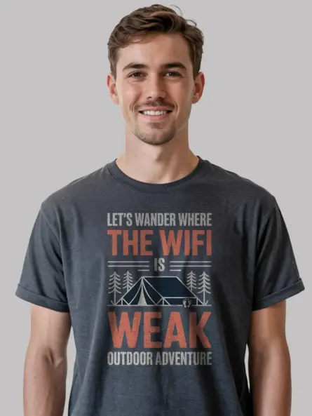 digital detox camping t-shirt