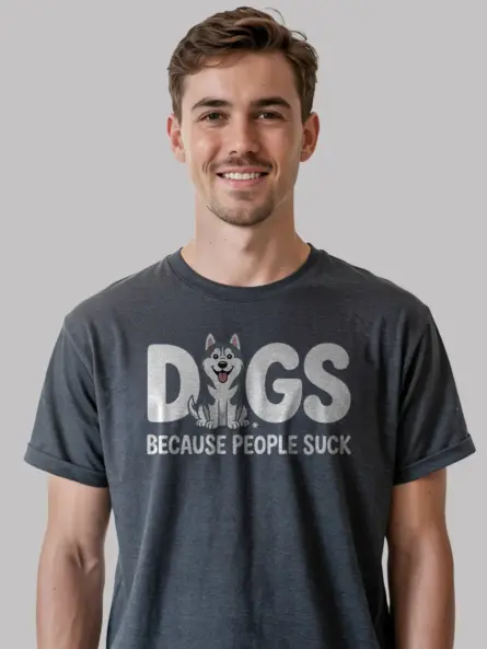 Funny Anti Social Dog Shirt – Husky Graphic for Sarcastic Pet Lovers - Image 6