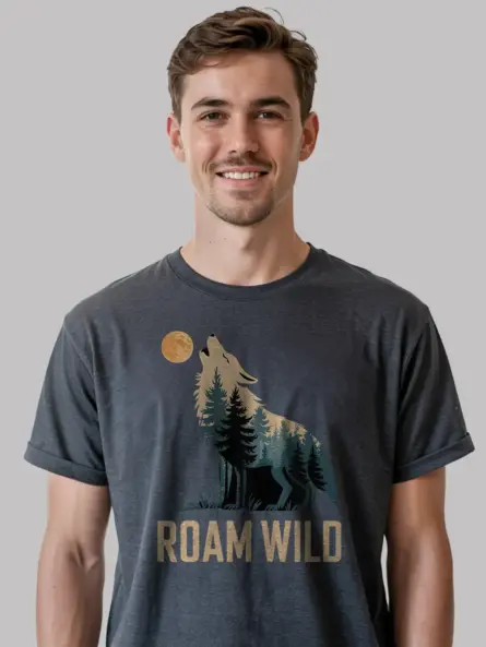 forest wolf silhouette t-shirt