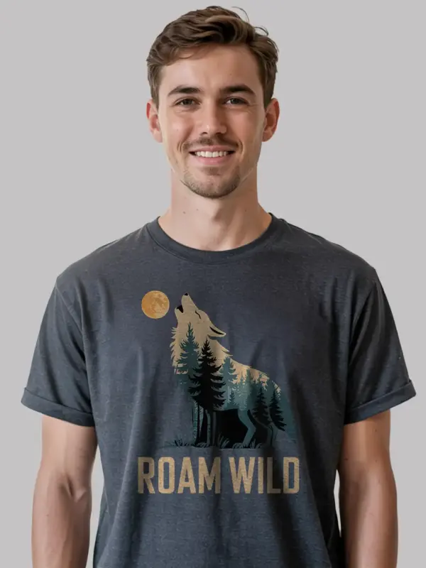 forest wolf silhouette t-shirt