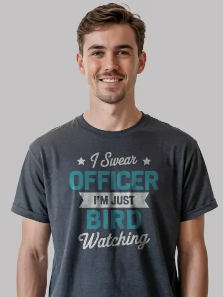 Funny Bird Watching Officer T-Shirt – Police Joke for Birders - Image 6