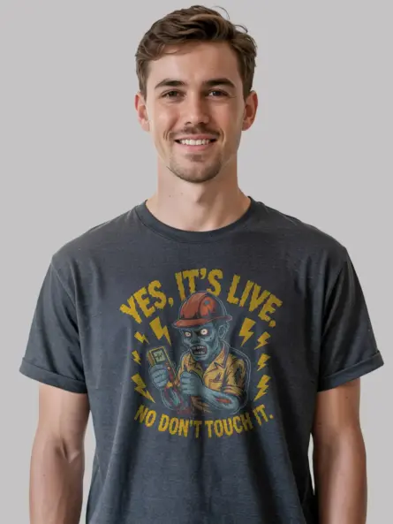 funny electrician warning t-shirt