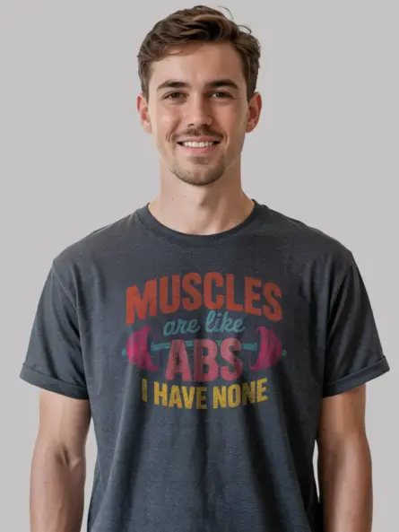 funny muscle abs t-shirt