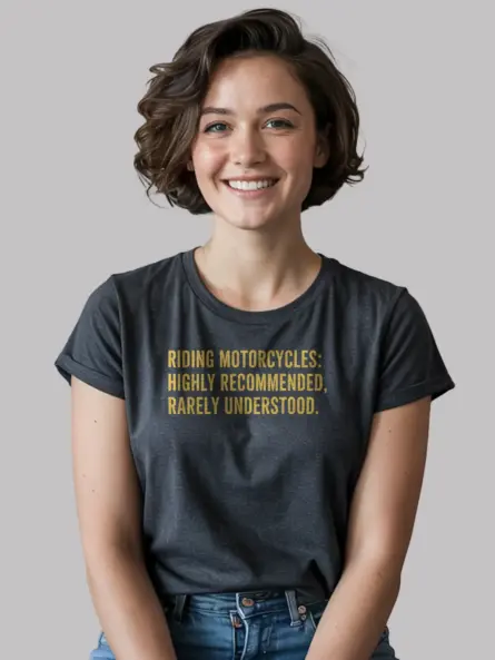 Striking Motorcycle Quote T-Shirt – Vintage Yellow Text on Black - Image 6